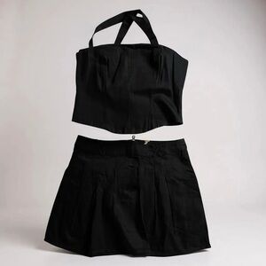 Free People Black Strapless Two-Piece Jumpsuit